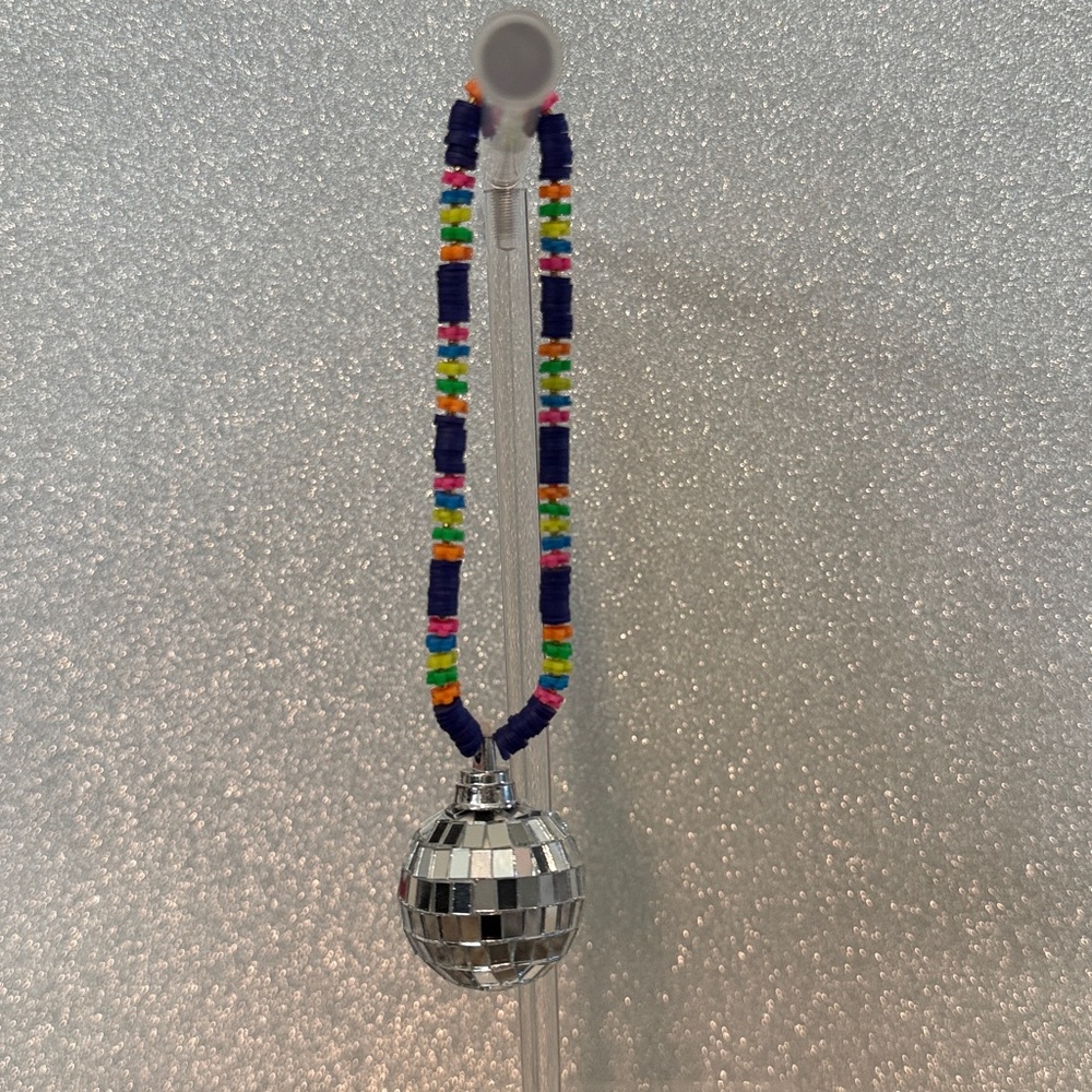 one-of-a-kind handmade disco ball rearview mirror charm